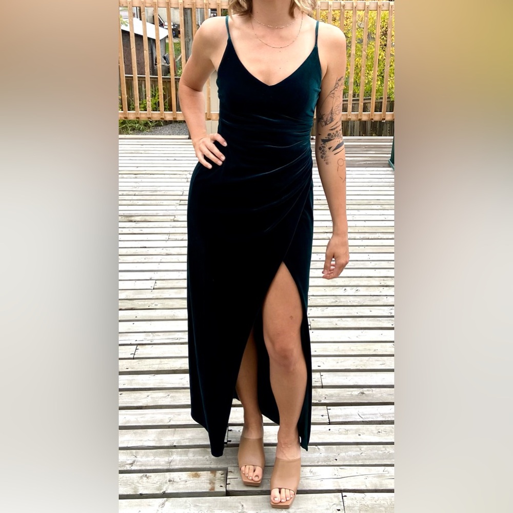 Betsy Adam Velvet Slip Dress